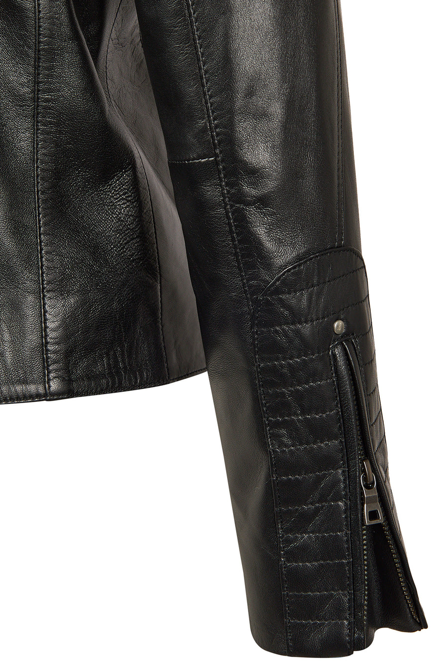 Janet Woman Black Short Leather Jacket