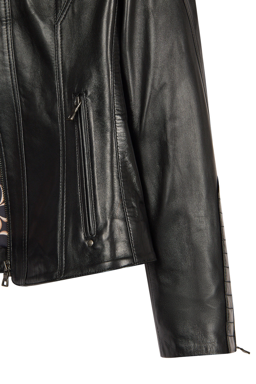 Janet Woman Black Short Leather Jacket