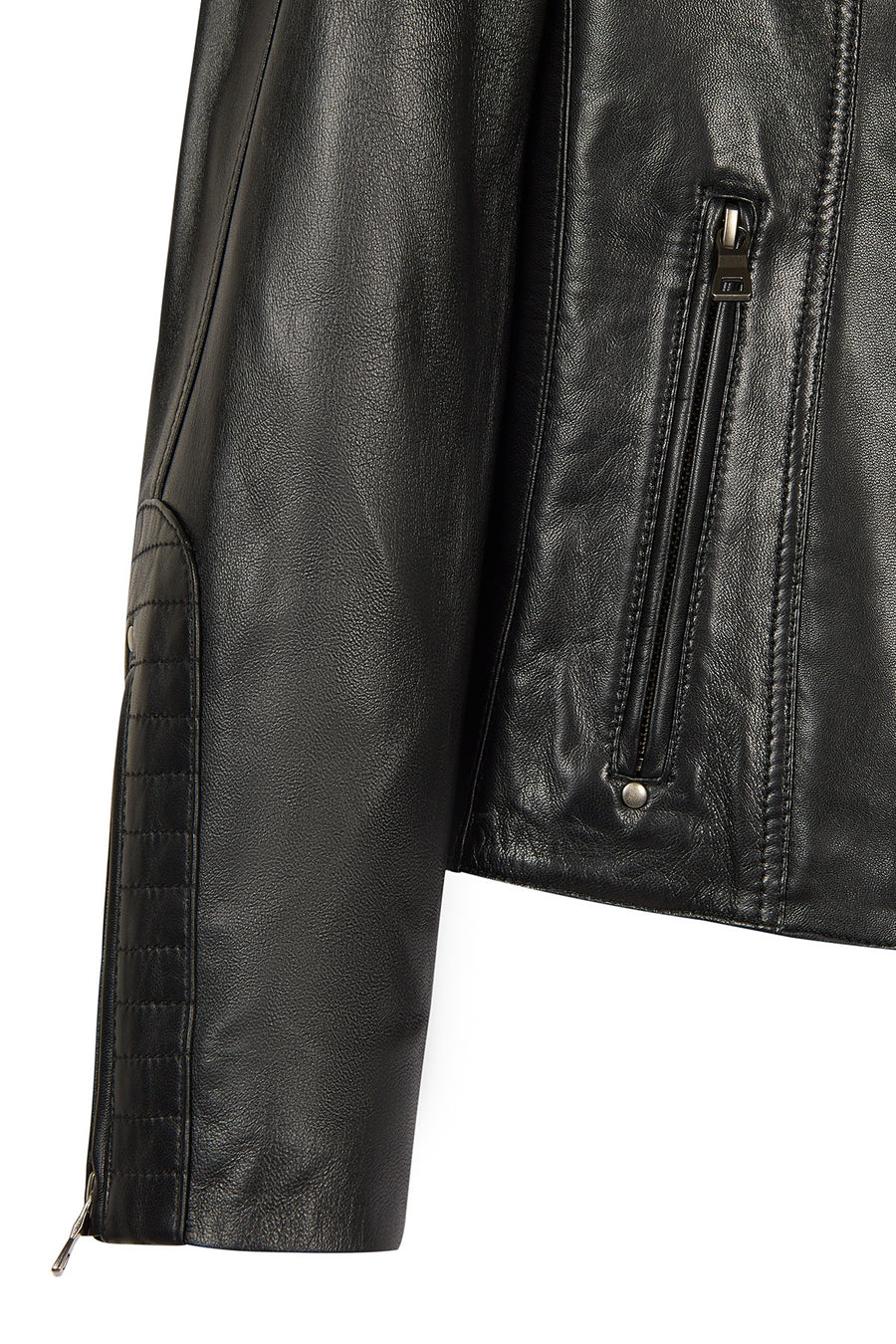 Janet Woman Black Short Leather Jacket