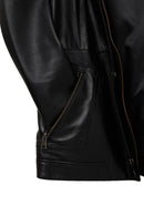 Hillary Kadın Siyah Yaka Kürklü Kapüşonlu Deri Mont | Derimod