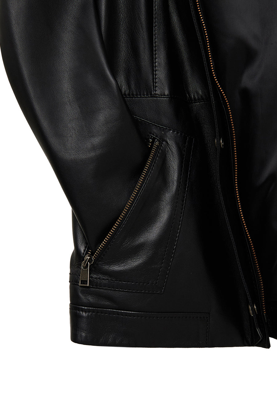 Hillary Women's Black Collar Fur Hooded Leather Coat
