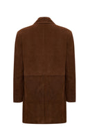 Emma Women's Brown Suede Leather Coat | Derimod