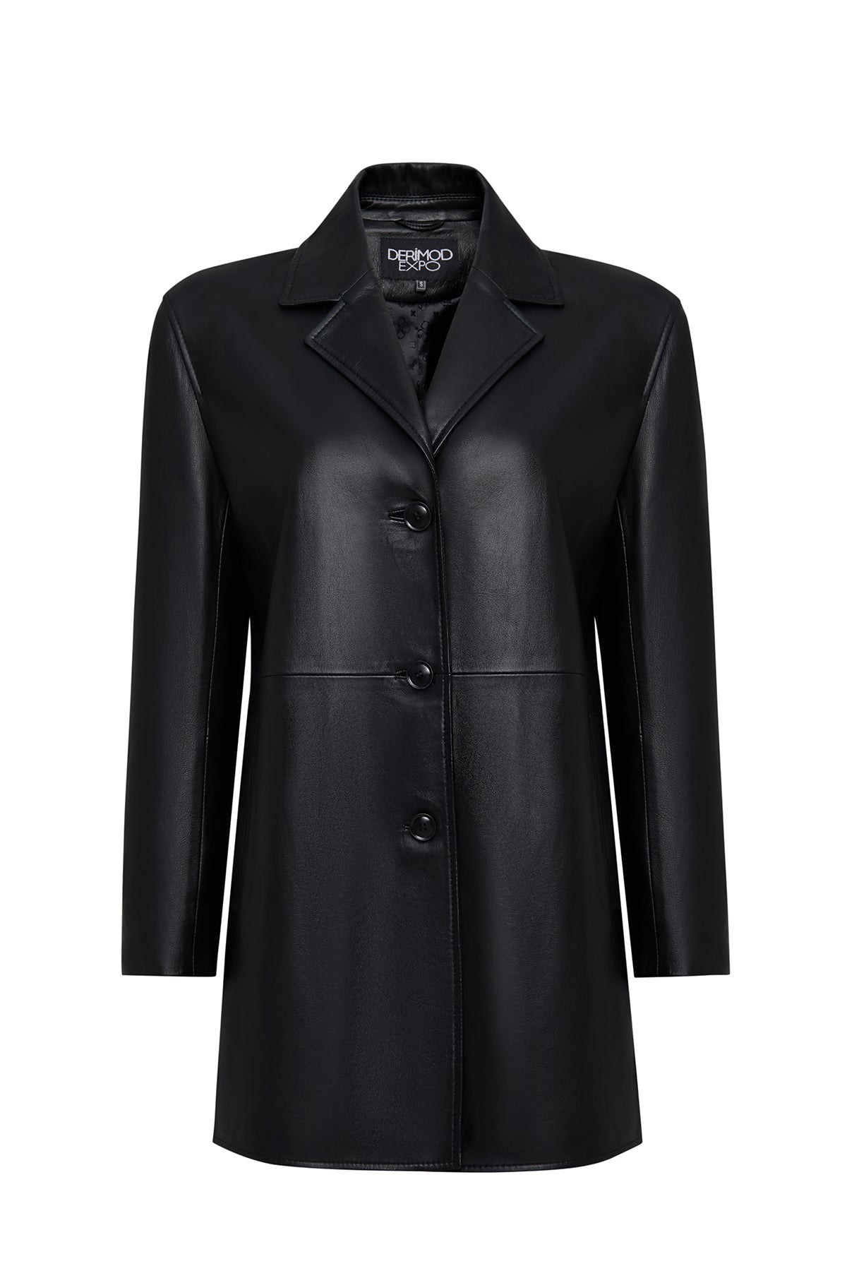 Emma Kadın Siyah Deri Kaban