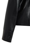 Beatrix Kadın Siyah Gömlek Yaka Kısa Deri Ceket | Derimod