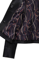 Beatrix Kadın Siyah Gömlek Yaka Kısa Deri Ceket | Derimod