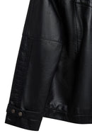 Hannah Kadın Siyah Yaka Kürklü Oversize Deri Mont | Derimod