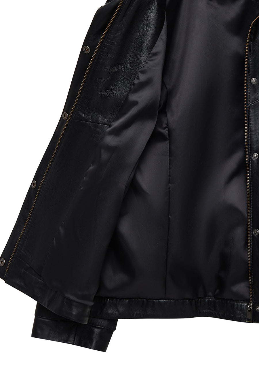 Hannah Women's Black Collar Fur Oversize Leather Coat