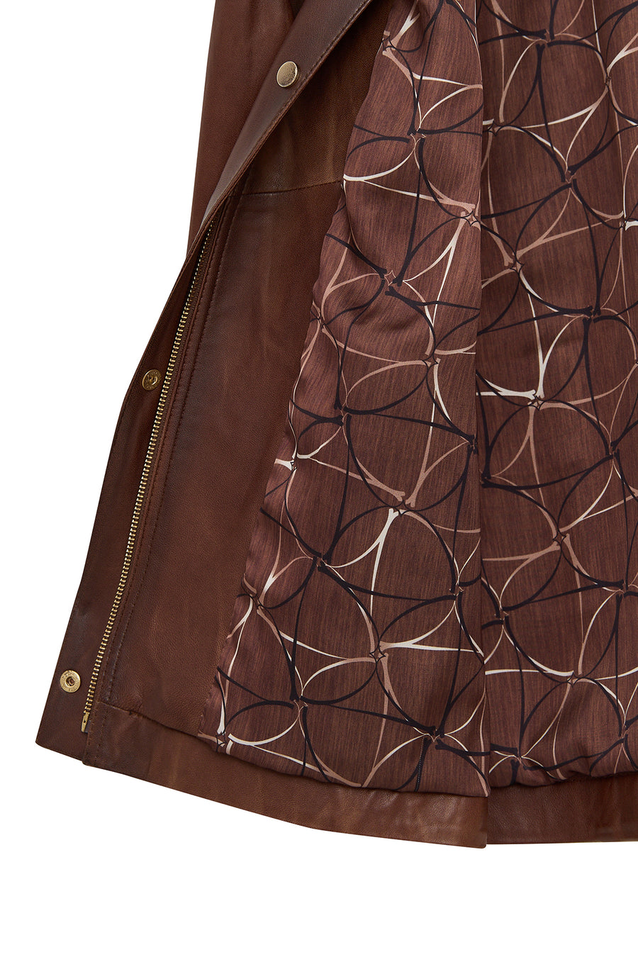 Britney Women's Brown Shirt Collar Oversize Leather Jacket