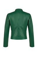 Sonia Kadın Yeşil Kısa Deri Ceket | Derimod