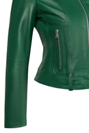 Sonia Kadın Yeşil Kısa Deri Ceket | Derimod