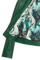 Sonia Kadın Yeşil Kısa Deri Ceket | Derimod