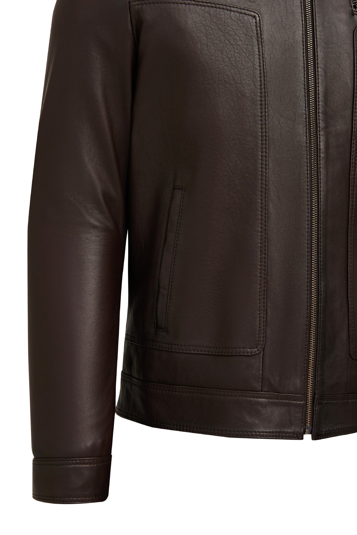 Felibe Erkek Kahverengi Deri Ceket