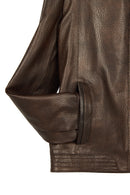 Oscar Erkek Kahverengi Fermuarlı Deri Ceket | Derimod