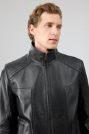 Alfred Men's Black Leather Jacket | Derimod