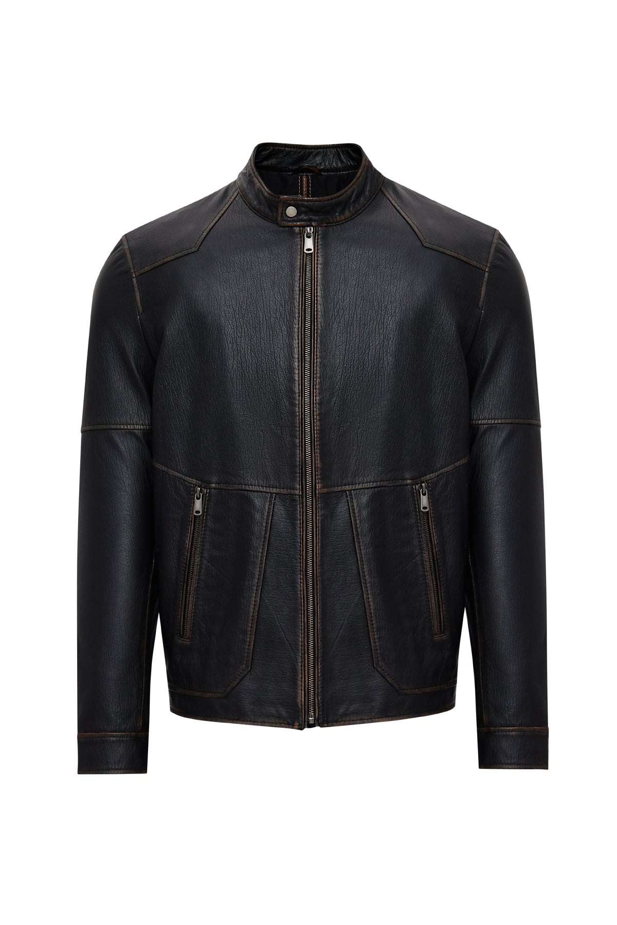 James Erkek Siyah Hakim Yaka Deri Mont 25WGE6588VD | Derimod