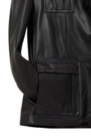 Kane Erkek Siyah Düğmeli Blazer Deri Ceket | Derimod