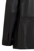 Kane Erkek Siyah Düğmeli Blazer Deri Ceket | Derimod