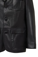 Kane Erkek Siyah Düğmeli Blazer Deri Ceket | Derimod