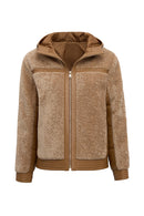 Prag Kadın Hardal Kapüşonlu Teddy Deri Mont | Derimod