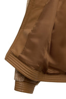 Prag Kadın Hardal Kapüşonlu Teddy Deri Mont | Derimod