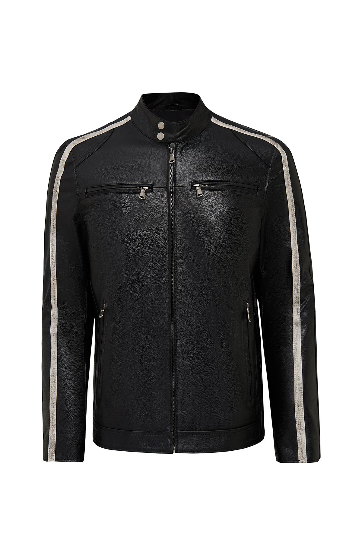Middleton Men's Black Slim-Fit Short Leather Jacket 25WGF6583CY | Derimod