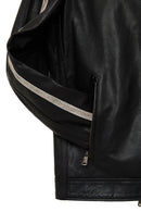 Middleton Men's Black Slim-Fit Short Leather Jacket | Derimod