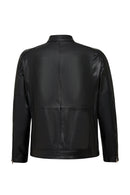 Middleton Men's Black Slim-Fit Short Leather Jacket | Derimod