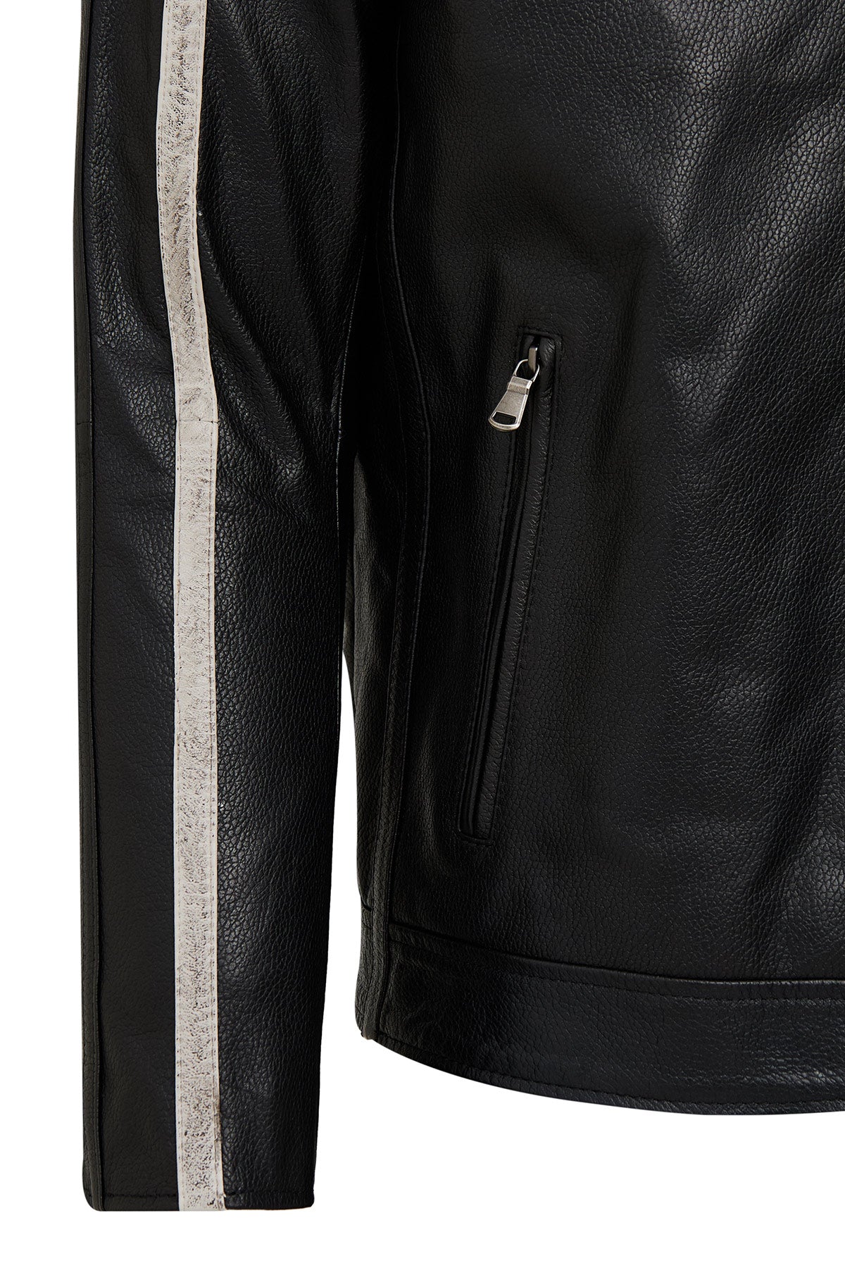 Middleton Erkek Siyah Slim-Fit Kısa Deri Ceket