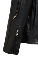 Middleton Men's Black Slim-Fit Short Leather Jacket | Derimod