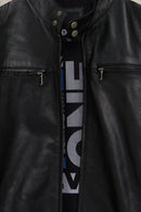 Middleton Men's Black Slim-Fit Short Leather Jacket | Derimod