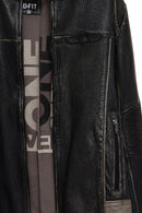 Barry Men's Gray Stand Collar Slim-Fit Leather Jacket | Derimod