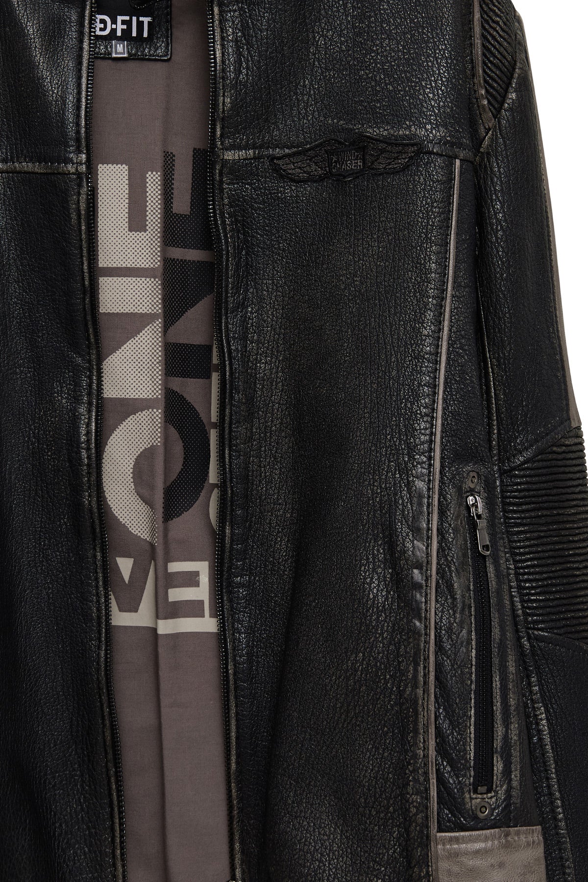 Barry Erkek Gri Hakim Yaka Slim-Fit Deri Mont