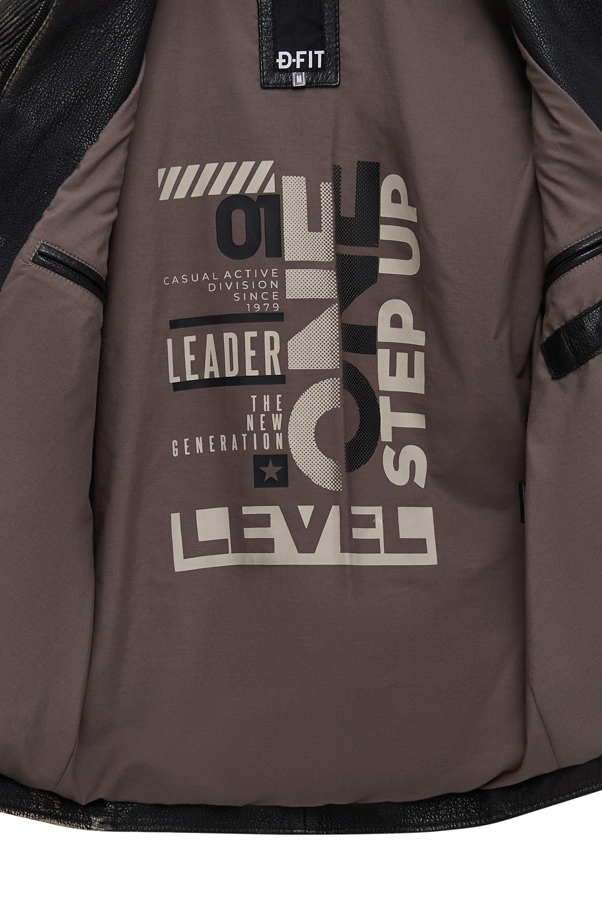 Barry Erkek Gri Hakim Yaka Slim-Fit Deri Mont