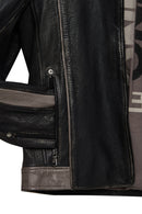 Barry Men's Gray Stand Collar Slim-Fit Leather Jacket | Derimod