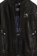 Towns Erkek Siyah Slim-Fit Kısa Deri Ceket | Derimod