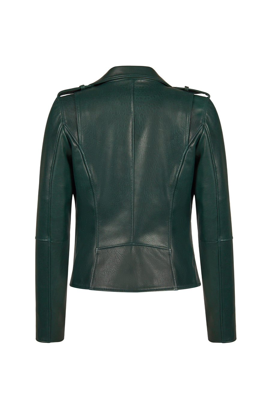Egoist Woman Green Short Biker Leather Jacket