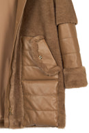 Virginia Kadın Kahverengi Kapüşonlu Uzun Teddy Kaban | Derimod