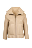 Gardena Kadın Bej Çift Taraflı Teddy Mont | Derimod