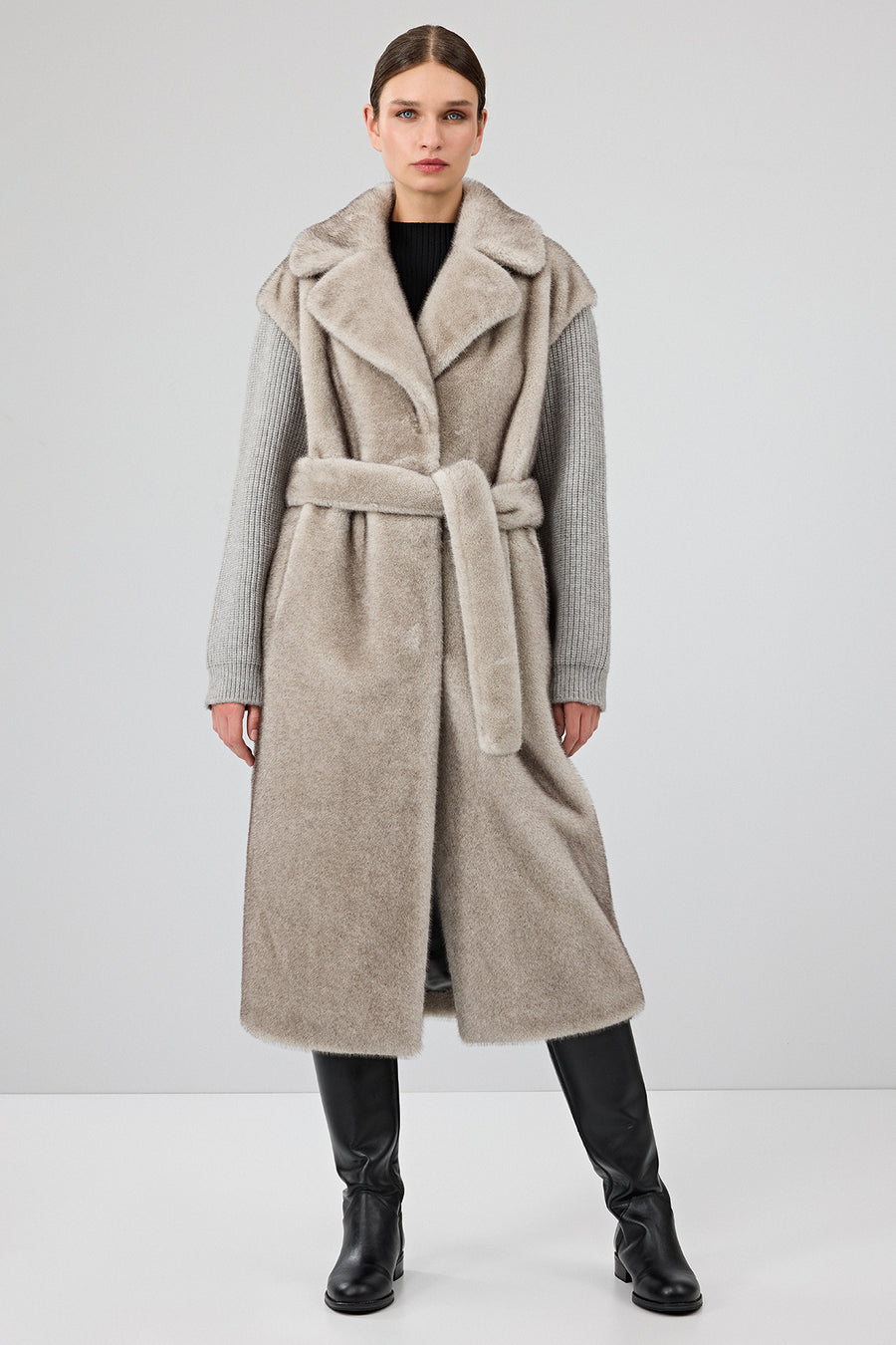 Mirage Women's Gray Teddy Coat