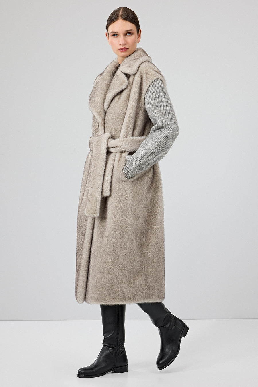 Mirage Women's Gray Teddy Coat