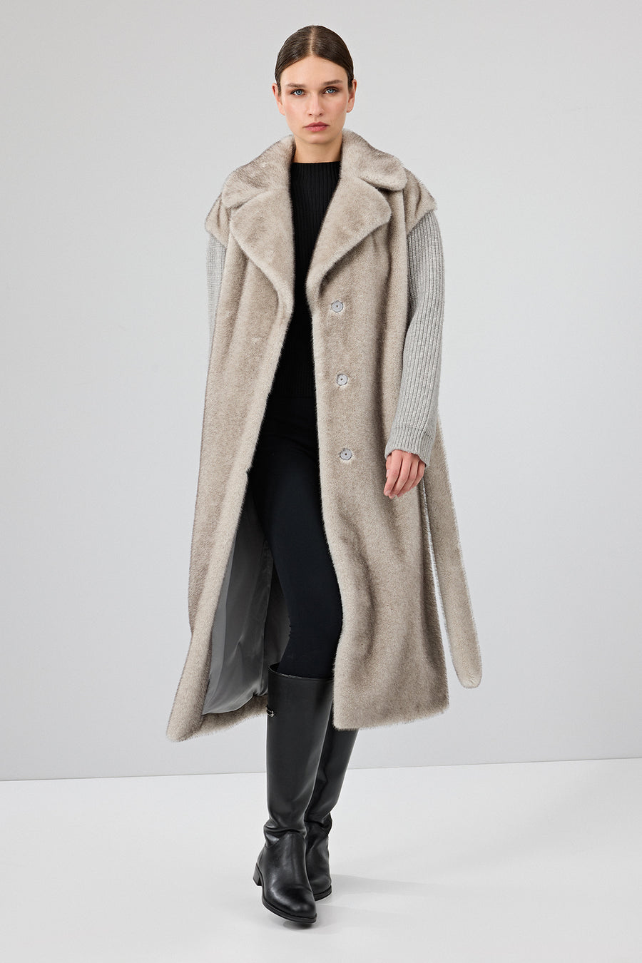 Mirage Women's Gray Teddy Coat