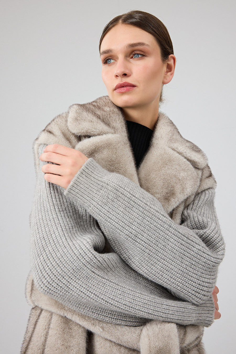 Mirage Women's Gray Teddy Coat