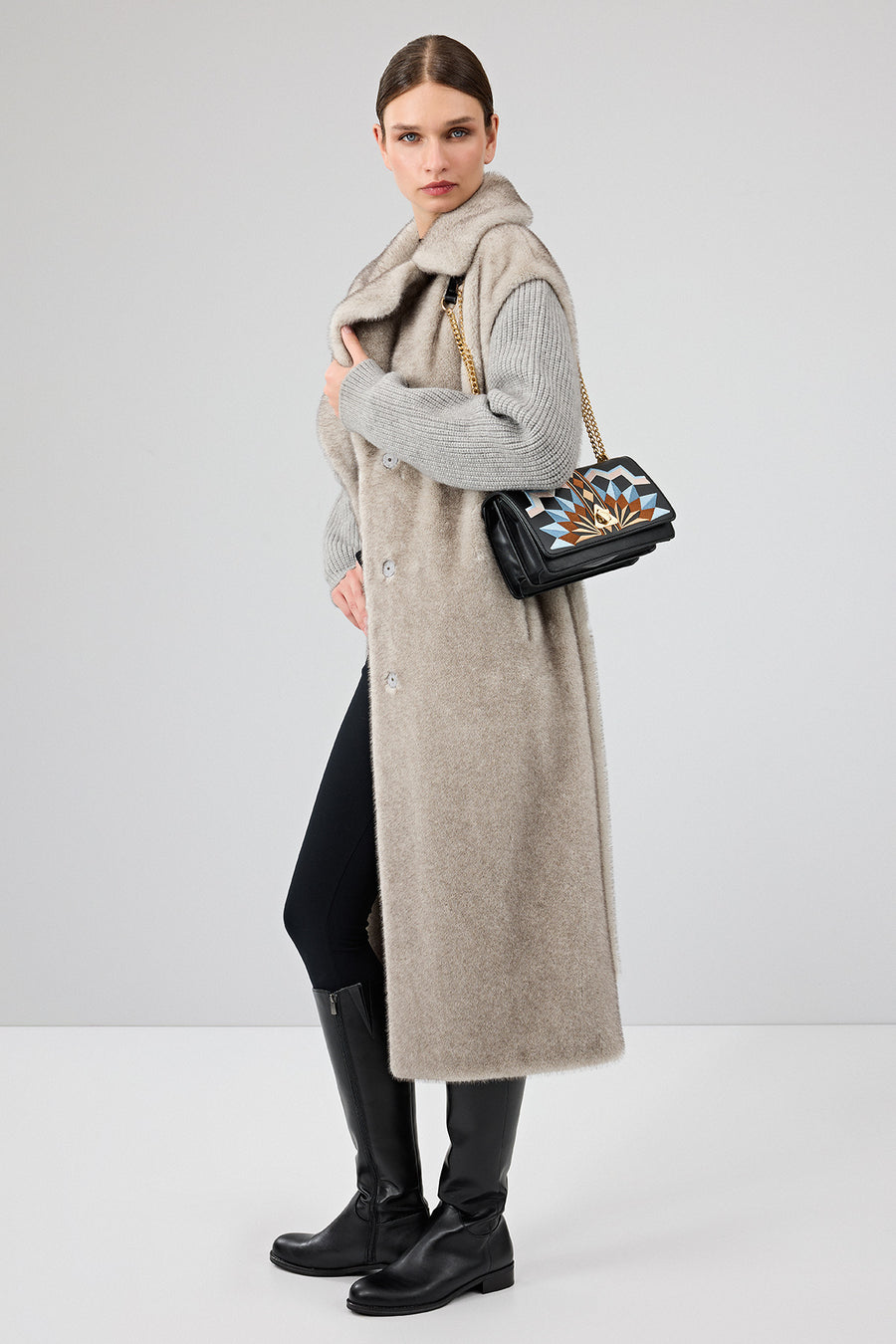 Mirage Women's Gray Teddy Coat