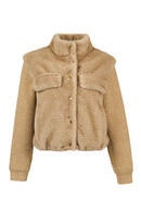 Cortina Kadın Bej Kısa Teddy Mont | Derimod