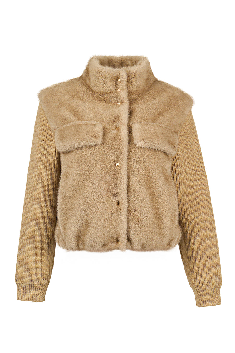 Cortina Women's Beige Short Teddy Coat