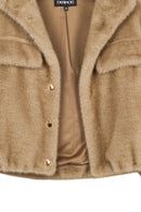 Cortina Kadın Bej Kısa Teddy Mont | Derimod