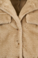 Cortina Kadın Bej Kısa Teddy Mont | Derimod