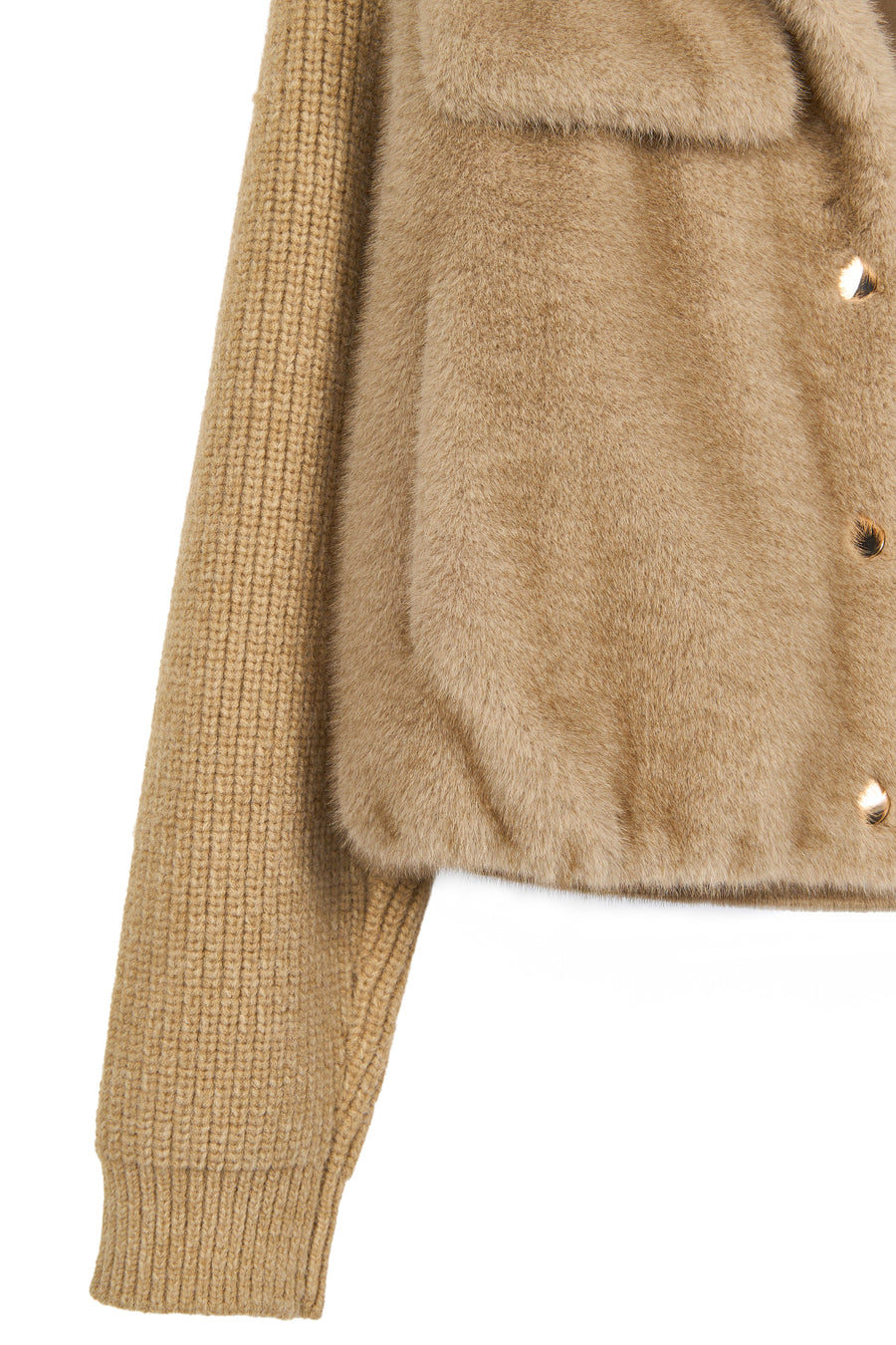 Cortina Women's Beige Short Teddy Coat