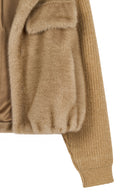 Cortina Kadın Bej Kısa Teddy Mont | Derimod