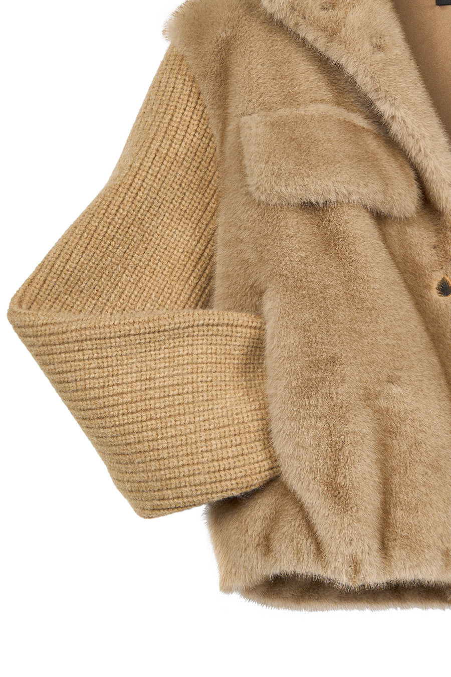 Cortina Women's Beige Short Teddy Coat